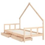 Cadre de lit d'enfants et tiroirs 90x190 cm bois de pin massif – Image 2