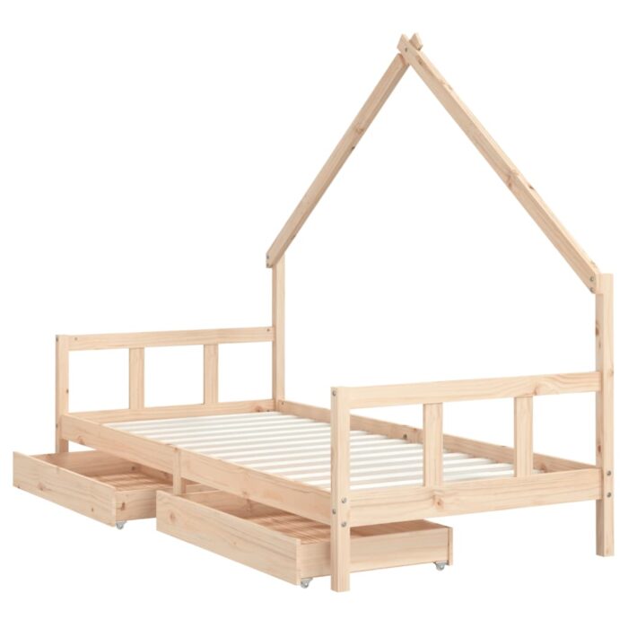 Cadre de lit d'enfants et tiroirs 90x190 cm bois de pin massif – Image 2