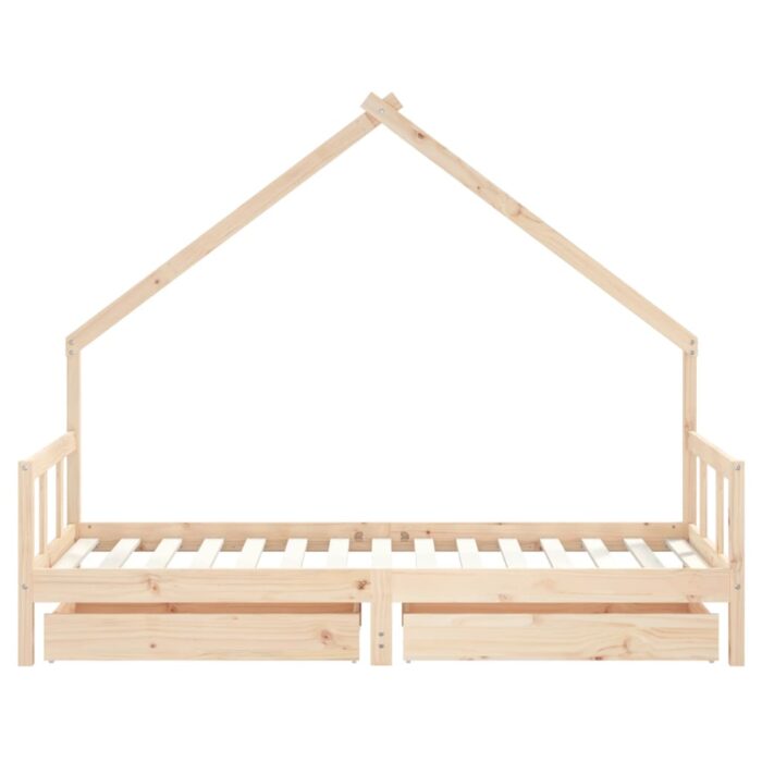 Cadre de lit d'enfants et tiroirs 90x190 cm bois de pin massif – Image 3