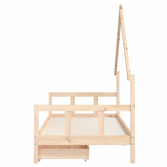 Cadre de lit d'enfants et tiroirs 90x190 cm bois de pin massif – Image 4