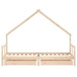 Cadre de lit pour enfants gris 80x200 cm bois de pin massif – Image 3