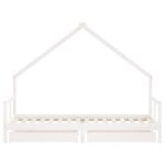 Cadre de lit enfant tiroirs blanc 80x200 cm bois de pin massif – Image 3