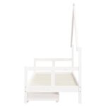 Cadre de lit enfant tiroirs blanc 80x200 cm bois de pin massif – Image 4