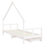 Cadre de lit enfant tiroirs blanc 80x200 cm bois de pin massif – Image 5
