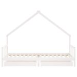 Cadre de lit enfant tiroirs blanc 90x200 cm bois de pin massif – Image 3