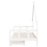 Cadre de lit enfant tiroirs blanc 90x200 cm bois de pin massif – Image 4