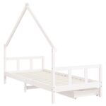 Cadre de lit enfant tiroirs blanc 90x200 cm bois de pin massif – Image 5
