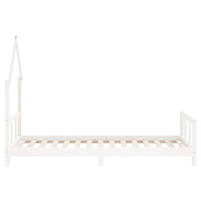 Cadre de lit pour enfants blanc 90x190 cm bois de pin massif – Image 3