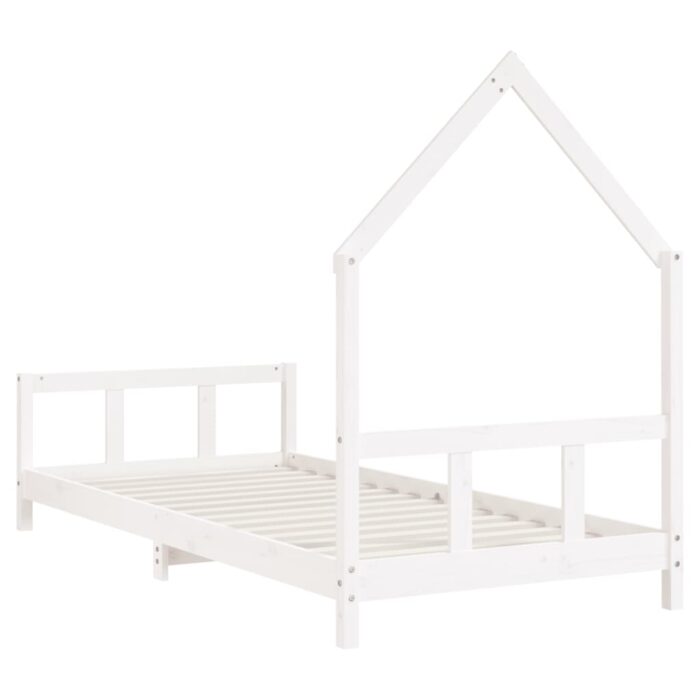 Cadre de lit pour enfants blanc 90x190 cm bois de pin massif – Image 4