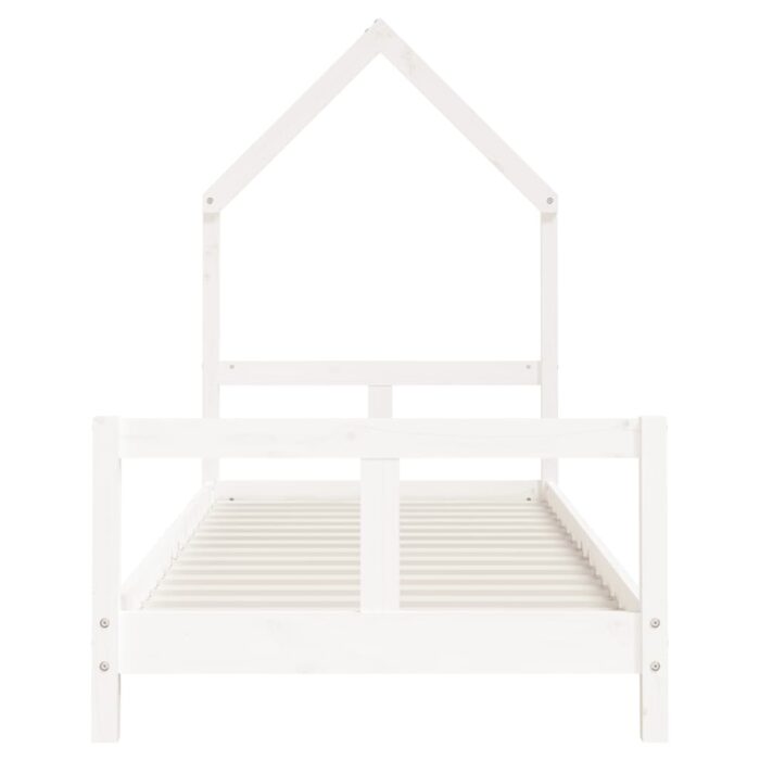 Cadre de lit pour enfants blanc 80x200 cm bois de pin massif – Image 2