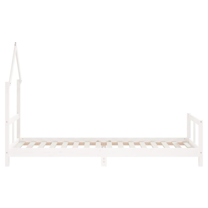 Cadre de lit pour enfants blanc 80x200 cm bois de pin massif – Image 3