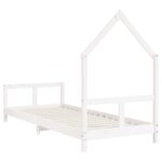 Cadre de lit pour enfants blanc 80x200 cm bois de pin massif – Image 4