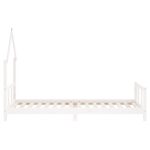 Cadre de lit pour enfants blanc 90x200 cm bois de pin massif – Image 3