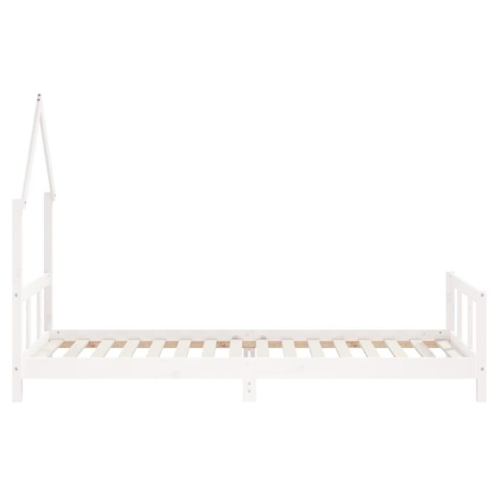 Cadre de lit pour enfants blanc 90x200 cm bois de pin massif – Image 3