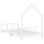 Cadre de lit pour enfants blanc 90x200 cm bois de pin massif – Image 4