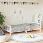 Cadre de lit pour enfants blanc 90x200 cm bois de pin massif