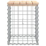 Banc de jardin design de gabion 33x31x42 cm bois massif de pin – Image 2