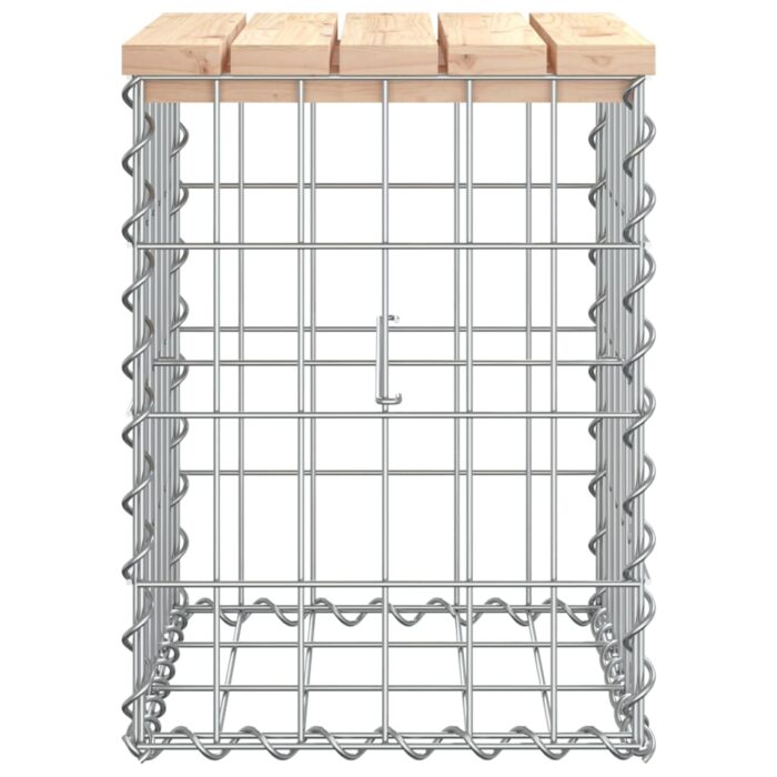 Banc de jardin design de gabion 33x31x42 cm bois massif de pin – Image 2