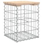 Banc de jardin design de gabion 33x31x42 cm bois massif de pin – Image 3