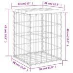 Banc de jardin design de gabion 33x31x42 cm bois massif de pin – Image 6