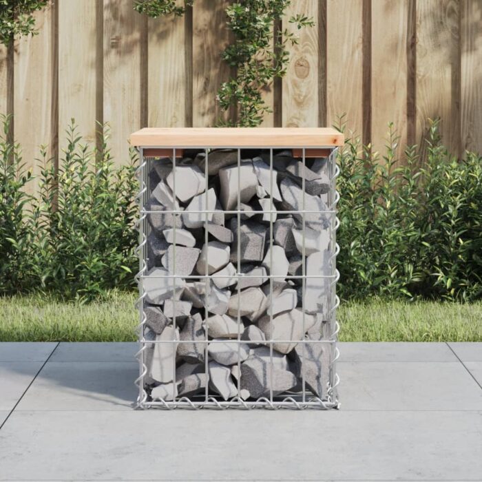 Banc de jardin design de gabion 33x31x42 cm bois massif de pin – Image 1