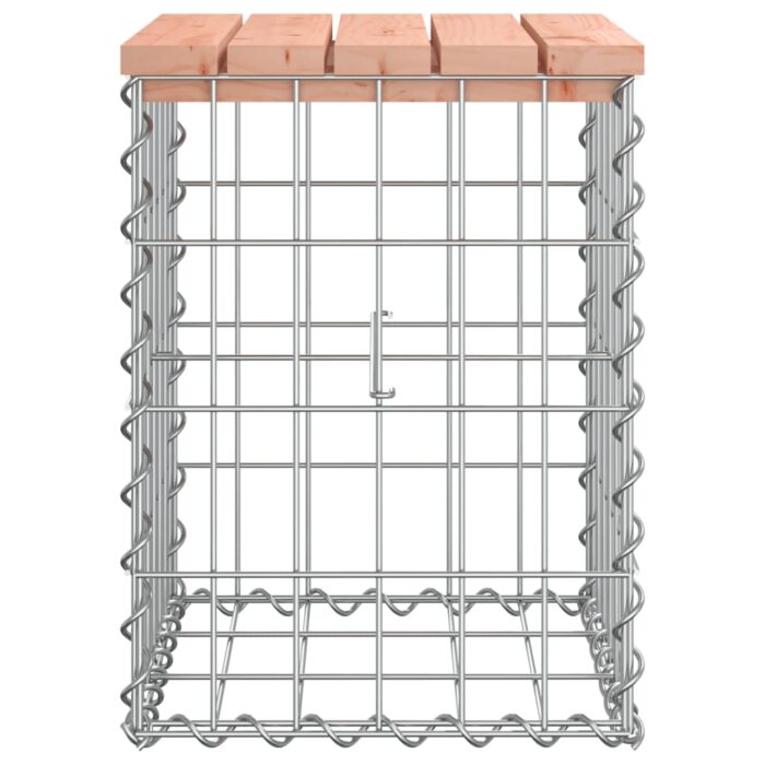 Banc de jardin design gabion 33x31x42 cm bois massif de douglas – Image 2