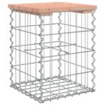 Banc de jardin design gabion 33x31x42 cm bois massif de douglas – Image 3