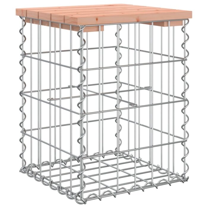Banc de jardin design gabion 33x31x42 cm bois massif de douglas – Image 3