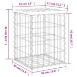Banc de jardin design gabion 33x31x42 cm bois massif de douglas – Image 6