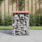 Banc de jardin design gabion 33x31x42 cm bois massif de douglas