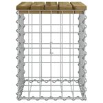 Banc de jardin design gabion 33x31x42 cm bois de pin imprégné – Image 2