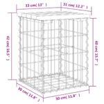 Banc de jardin design gabion 33x31x42 cm bois de pin imprégné – Image 6