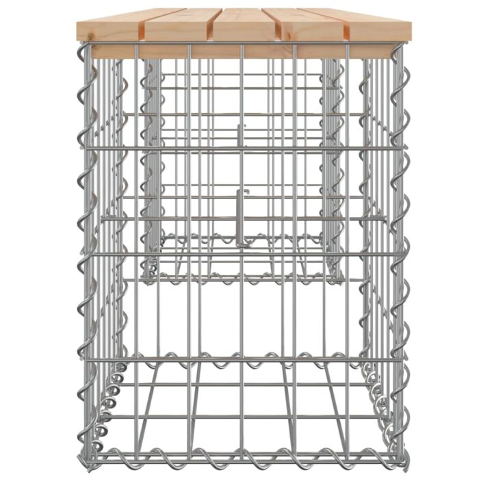 Banc de jardin design de gabion 103x31x42 cm bois massif de pin – Image 2