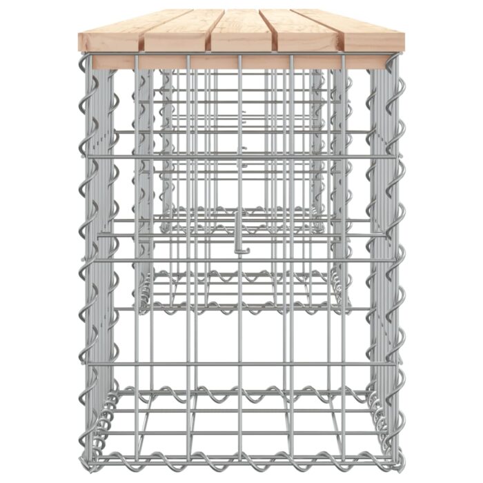 Banc de jardin design de gabion 203x31x42 cm bois massif de pin – Image 2