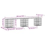 Banc de jardin design de gabion 203x31x42 cm bois massif de pin – Image 6