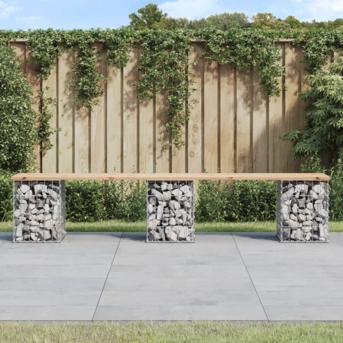 VXL8720845445973_m_en_hd_1.jpg Banc de jardin design de gabion 203x31x42 cm bois massif de pin – Image 1