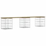 Banc de jardin design gabion 203x31x42 cm bois de pin imprégné – Image 3