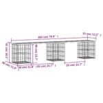 Banc de jardin design gabion 203x31x42 cm bois de pin imprégné – Image 6