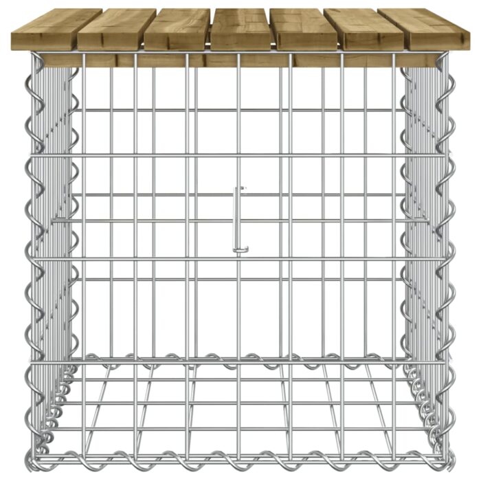 Banc de jardin design gabion 43x44x42 cm bois de pin imprégné – Image 2
