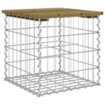 Banc de jardin design gabion 43x44x42 cm bois de pin imprégné – Image 3