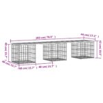 Banc de jardin design de gabion 203x44x42 cm bois massif de pin – Image 6