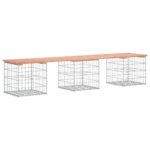 Banc de jardin design gabion 203x44x42cm bois massif de douglas – Image 3