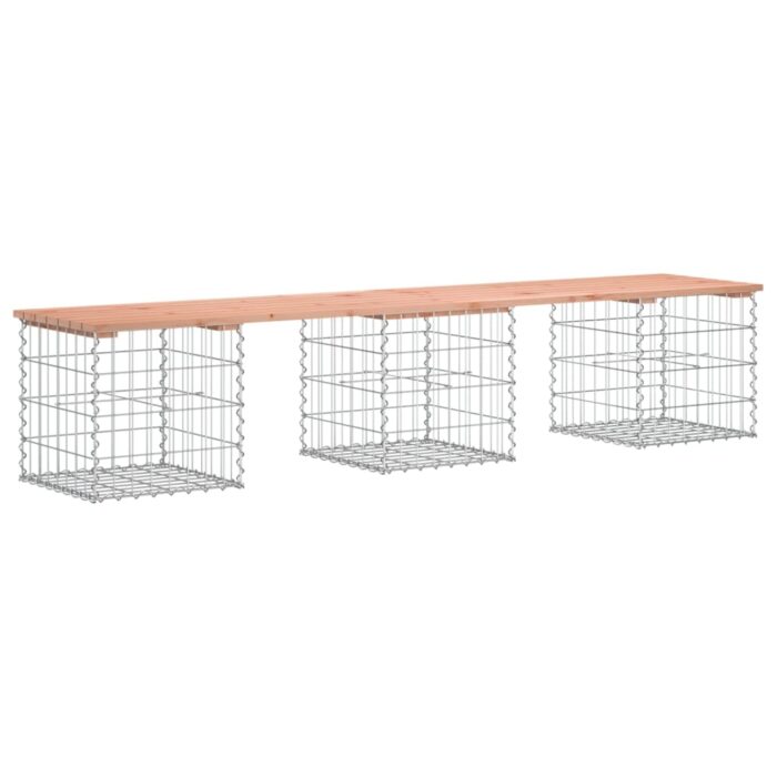 Banc de jardin design gabion 203x44x42cm bois massif de douglas – Image 3