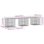 Banc de jardin design gabion 203x44x42cm bois massif de douglas – Image 6