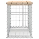 Banc de jardin design de gabion 63x31,5x42cm bois massif de pin – Image 2
