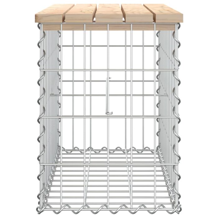 Banc de jardin design de gabion 63x31,5x42cm bois massif de pin – Image 2
