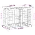 Banc de jardin design de gabion 63x31,5x42cm bois massif de pin – Image 6