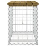 Banc de jardin design gabion 63x31,5x42 cm bois de pin imprégné – Image 2