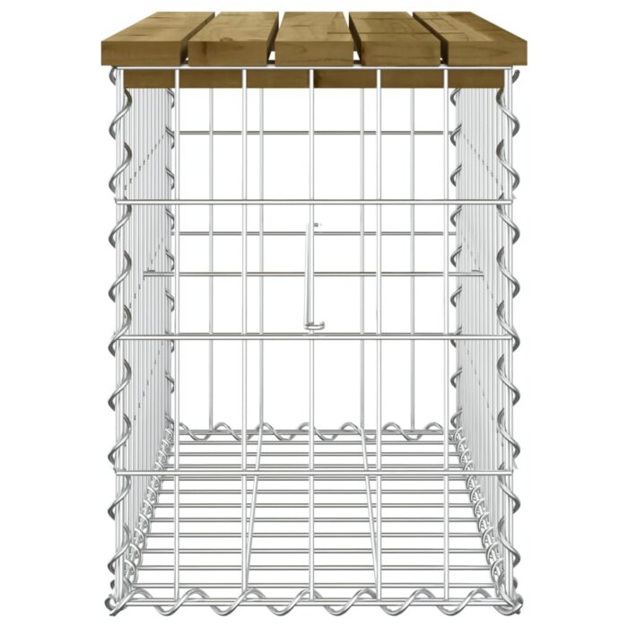 Banc de jardin design gabion 63x31,5x42 cm bois de pin imprégné – Image 2