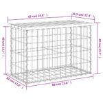 Banc de jardin design gabion 63x31,5x42 cm bois de pin imprégné – Image 6